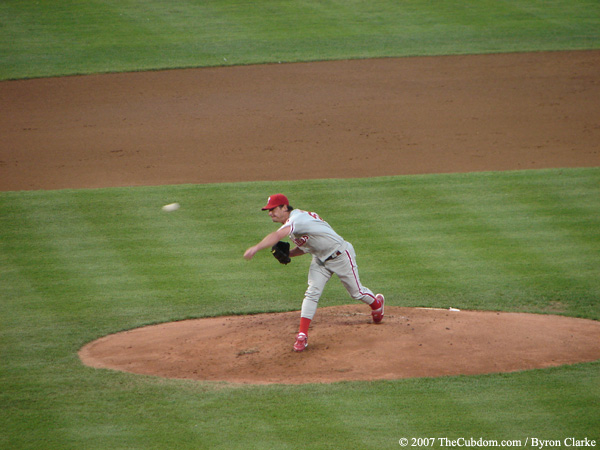 Jamie Moyer releases a pitch